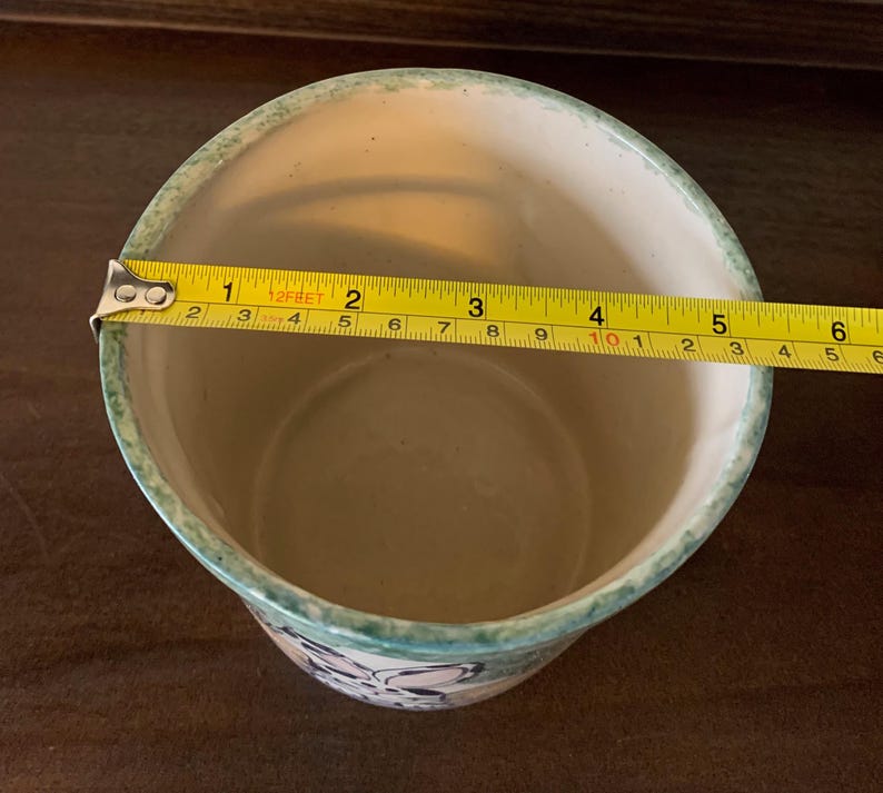 Vintage Crock Bunny Rabbit Pottery: Signed Farmhouse Utensil Holder - Etsy