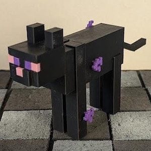 Minecraft-Style Ender Cat || 3D Printed Figurines || Gamer Gift || Video Game Miniatures