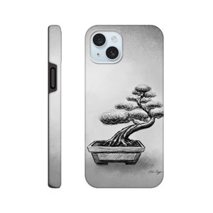 Classic Juniper Bonsai Tree Grayscale Phone Case for Samsung or Iphone