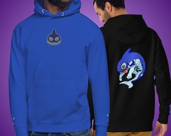Vorder- und Rückseite Rivals of Aether 2 Orcane Stickerei und Kunst Unisex Hoodie
