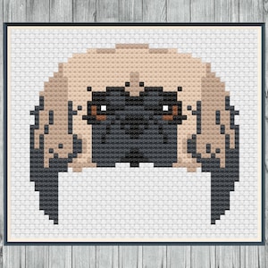 Pekingese Cross Stitch Pattern PDF, Digital File Only