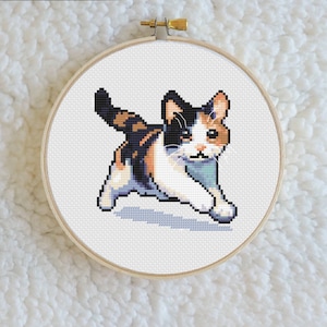 Calico Cat Kitten Cross Stitch Pattern PDF, Digital File Only