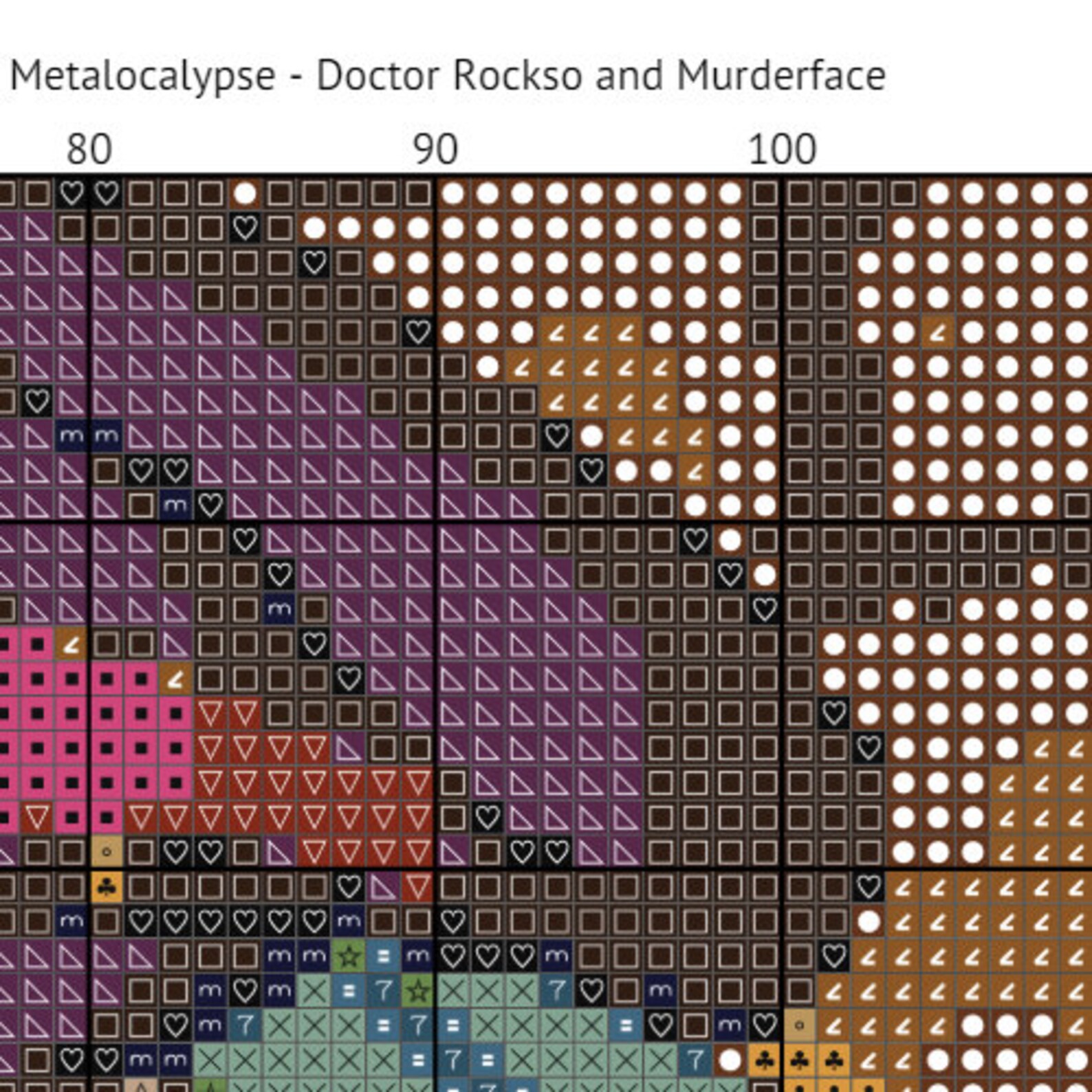 Doctor Rockso and Murderface - Metalocalypse | Dethklok - Cross Stitch ...