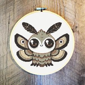 Moth-boy Cryptid - Cross Stitch Pattern | Instant Downloadable PDF