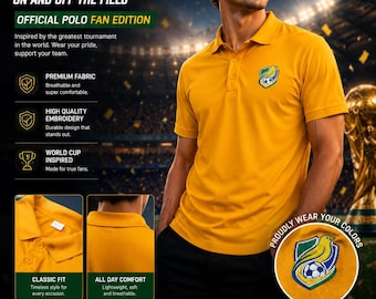 Brasilien inspiriertes besticktes Polo-Shirt | Camisa Polohemd Bordada Brasilien | WM Fan Edition | Premium Fußball Poloshirt