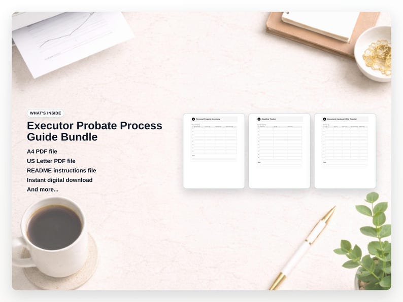 Executor Probate Process Guide Binder – Estate Management Toolkit, Checklist, Timeline & Asset Tracker image 2
