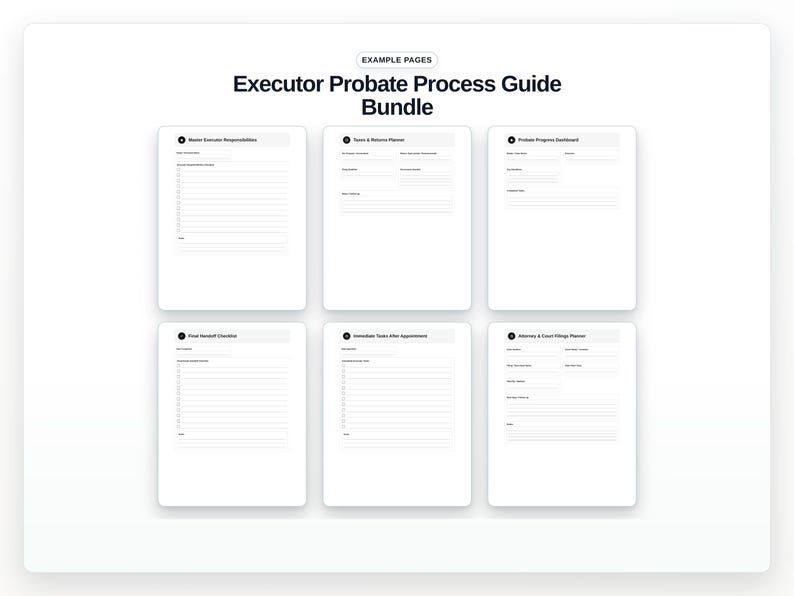 Executor Probate Process Guide Binder – Estate Management Toolkit, Checklist, Timeline & Asset Tracker image 3