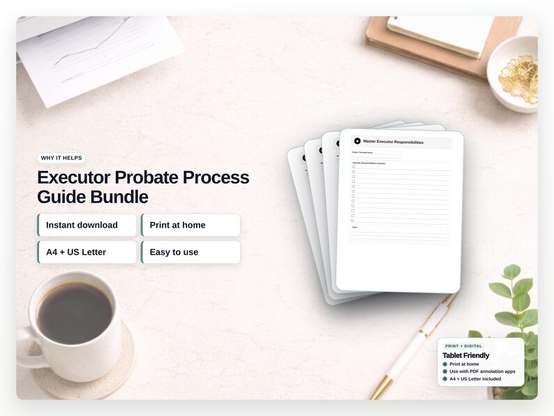 Executor Probate Process Guide Binder – Estate Management Toolkit, Checklist, Timeline & Asset Tracker image 4