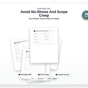Car Detailer Client Intake Printable Bundle — Mobile Detailer Pre-Visit Inspection, Vehicle Condition and Client Expectation Templates