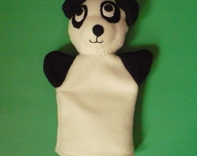 Marioneta de mano de Panda de paño grueso y suave de blanco y negro ...