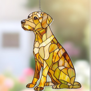 Brown Labrador Suncatcher: Acrylic Dog Window Hanging