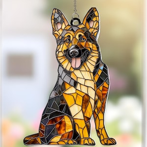 German Shepherd Suncatcher, Acrylic Window Decor, memorialGift For Dog Lover, Dog Window Sun Catcher, Shepherd, Dog Mom Gift, Dog dad gift