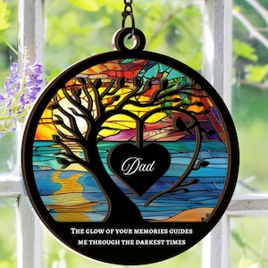 Personalized Memorial Suncatcher: Loss of Dad Sympathy Gift