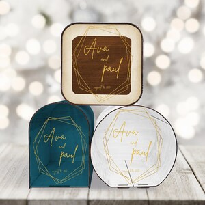Personalized Wedding Card Box: Floral Acrylic Glass, Modern Gift