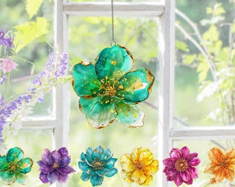 Acchiappasole In Vetro Colorato A Forma Di Girasole – Decorazione Fatta A Mano Per Finestre, 15,2 Cm - 2