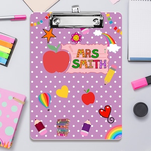 Personalized Teacher Clipboard: Custom Acrylic Composition Book, Teacher Appreciation Gift