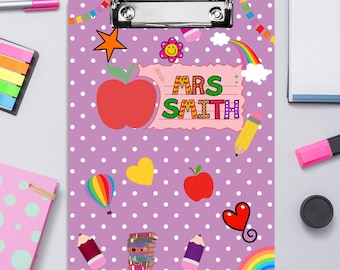 Teacher Personalized  Clipboard: Custom Acrylic Composition Book, Teacher Appreciation Gift