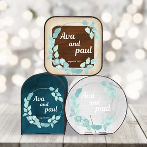 Wedding Post Card Box, Personalized Wooden Box for Cards and Gifts with Acrylic Glass Print, Card Box for Weddings, Wedding Gift for Couple