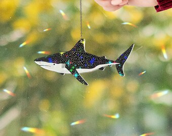 Whale Shark Acrylic Window Ornament: Star Hologram Decor