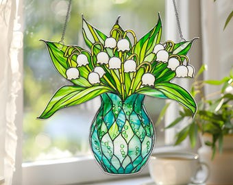 Acchiappasole a forma di mughetto: decorazione da finestra in acrilico, fiore di nascita di maggio