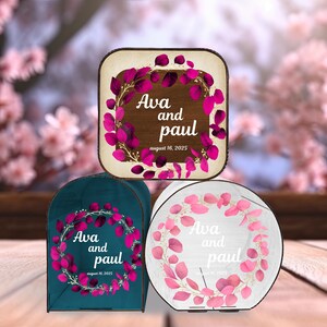 Personalized Wedding Card Box: Floral Acrylic Glass, Modern Gift