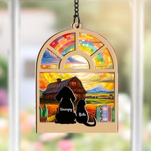 Verlust des Hundes Sympathie Suncatcher, Haustier-Fenster-Suncatcher-Verzierung, Haustier-Erinnerungsgeschenk, Hunde- und Katzen-Erinnerungsgeschenk