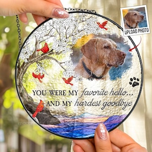 Personalized Loss Of Dog Sympathy Stained Glass Suncatcher, Dog Memorial Gift, Pet Memorial Suncatcher, Loss of Dog Gift, Dog Remembrance