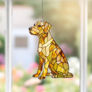 Atrapasol para labrador, atrapasol para perros, labrador marrón, colgante de ventana para labrador, regalos para labrador retriever, regalo para amantes de los perros, regalo para amantes de los animales