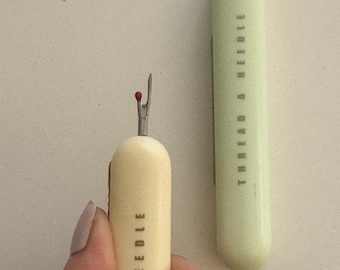 Seam ripper and threader 2 in 1, retractable, hidden, no cover needed, easy to thread needle, safe to travel, convenient, useful