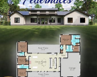 The Pedernales Barndominium - 4 chambres / 3 salles de bains 2 973 pi2 habitables. Plans de conception de maison au bord de l&#39;eau