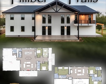 Timber Trails Barndominium Plan: Modern Farmhouse Design (PDF Download)