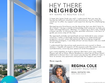 Real Estate Pre Foreclosure Letter, Foreclosure Letter, Realtor Farming Letter, Customizable Template, Printable Letter, Editable in Canva