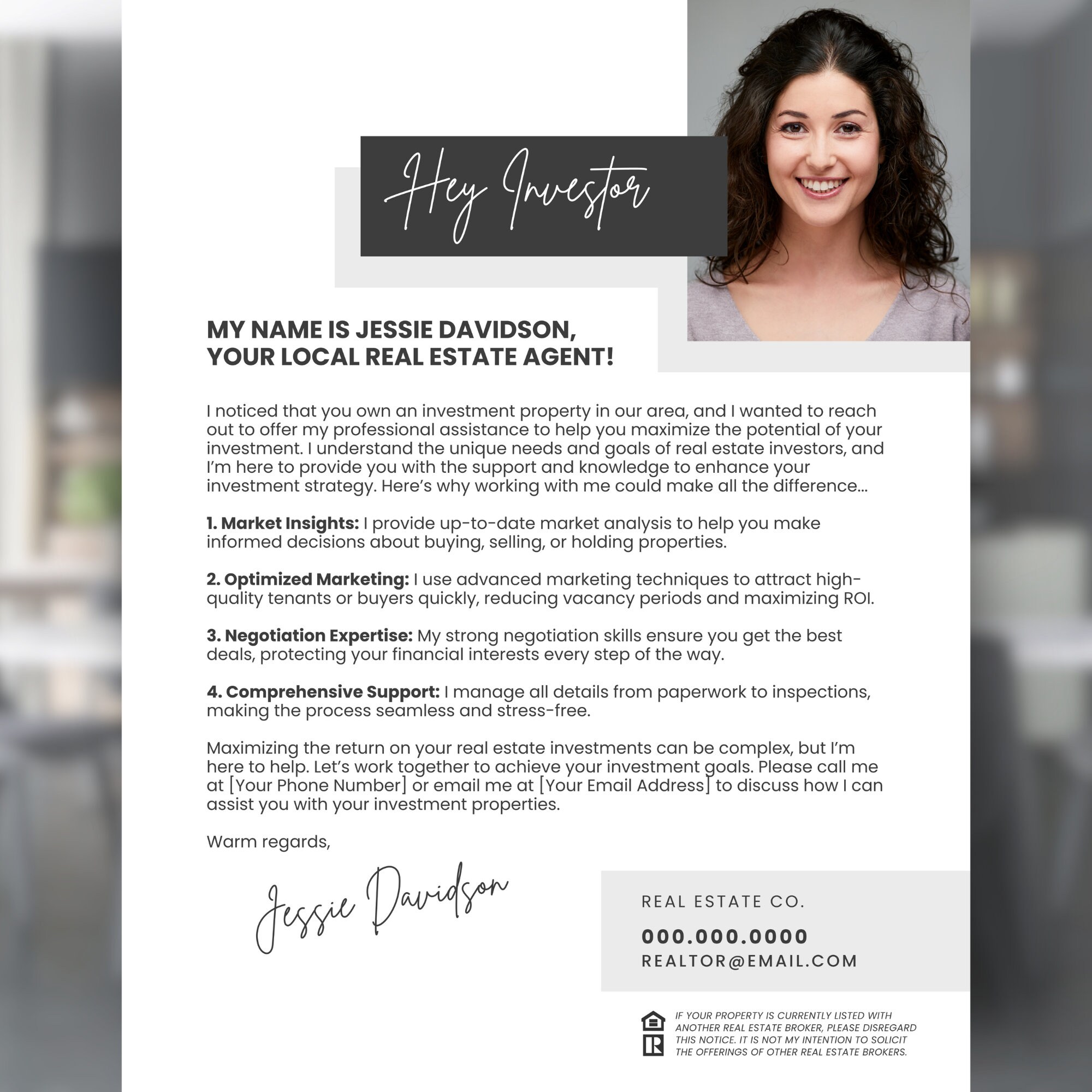 Real Estate Investor Letter Investor Letter Commercial Real Estate