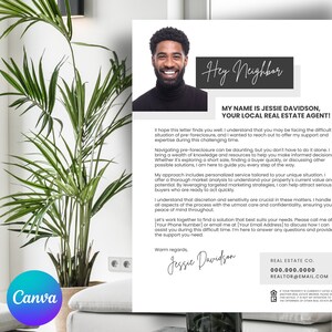 Carta de bienes raíces previa a la ejecución hipotecaria, Carta previa a la ejecución hipotecaria, Marketing inmobiliario, Agente inmobiliario, Plantilla imprimible, Editable en Canva