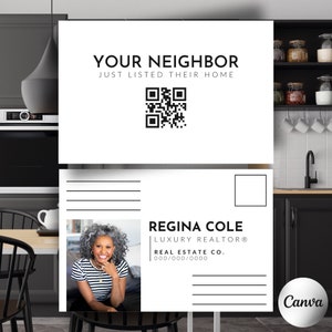 Real Realtor Farming Postkarte, Realtor Postkarte, Kampagne zur Neuen Auflistung, Vorlage, Realtor Farming, In Canva bearbeitet