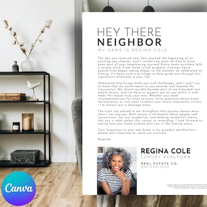 Buyer Client Thank You Letter Template, Realtor Appreciation Letter, Real Estate Client Thank You, Editable Canva Template, Realtor SOI
