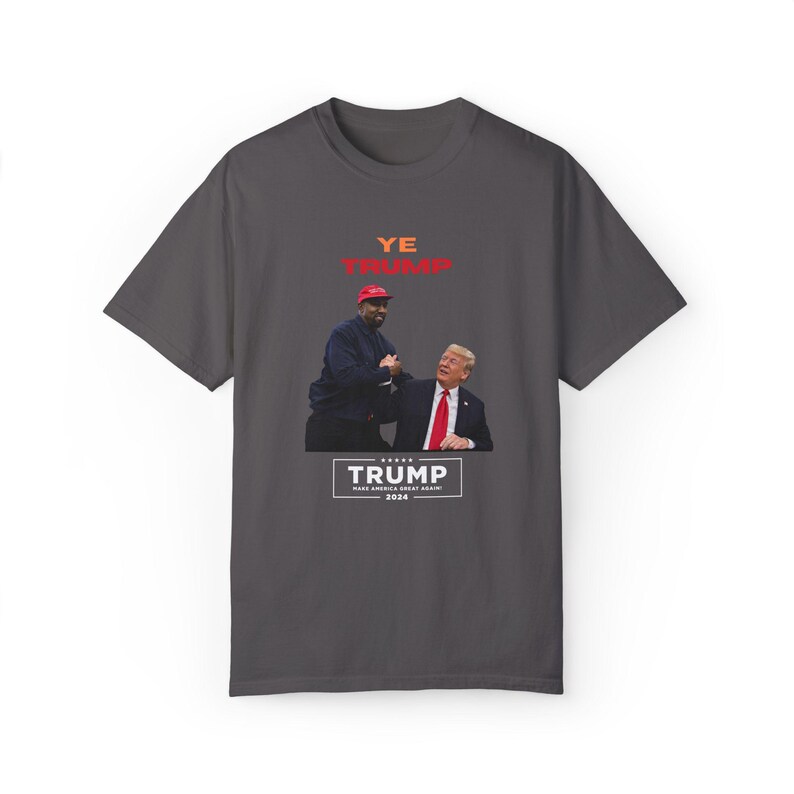 Camiseta Yeezy de Trump y Kanye: camiseta con declaración política, diseño gráfico llamativo, MAGA imagen 4