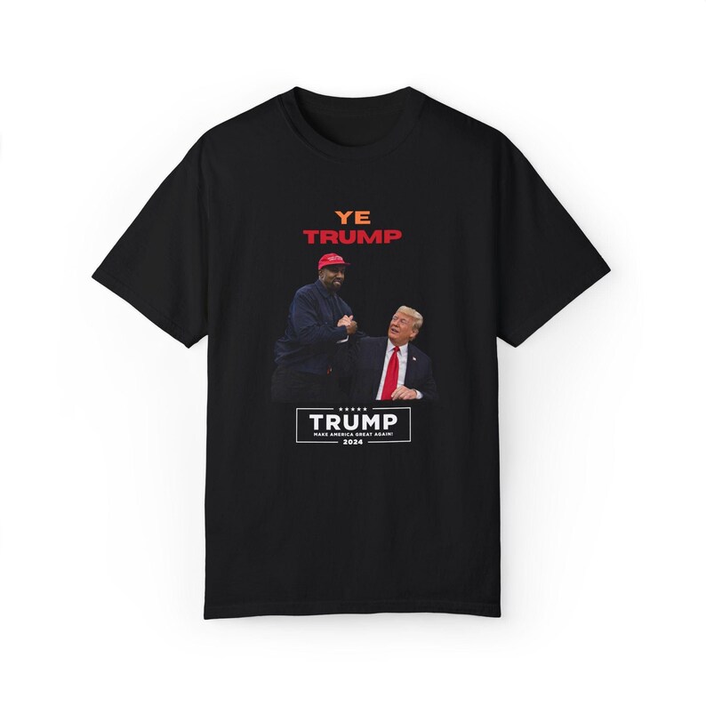 Camiseta Yeezy de Trump y Kanye: camiseta con declaración política, diseño gráfico llamativo, MAGA imagen 2