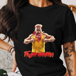 Donald Trump Trumpamania T-Shirt Wrestling WWE Tee USA President Politics Hulk Hogan and Donald Trump Tshirt