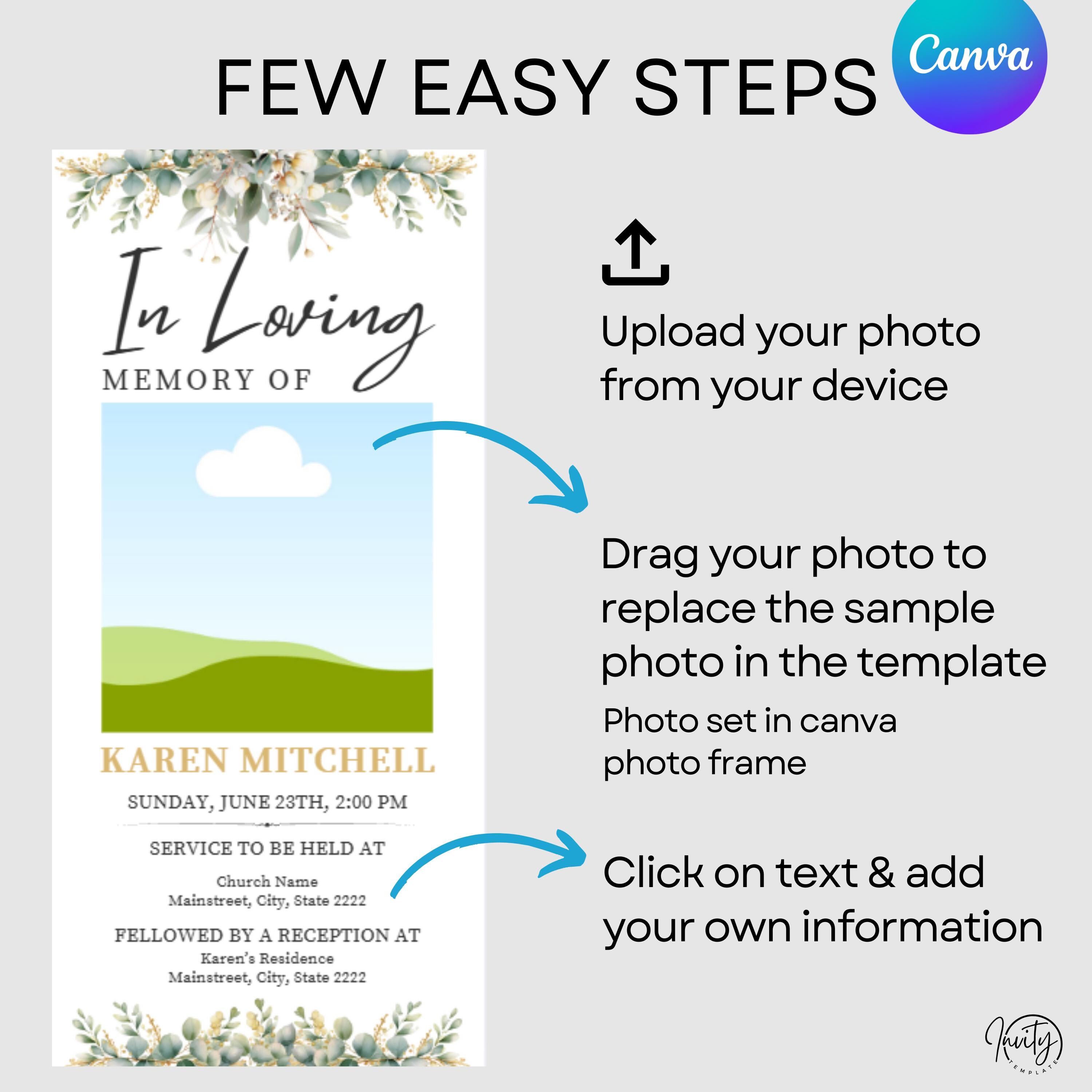 Editable Animated Funeral Invitation Template: Digital Memorial Invite ...