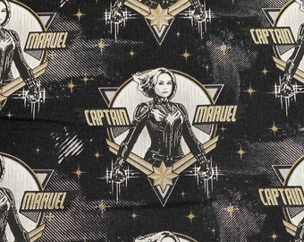 Captain Marvel Galatic Fabric - 100% Cotton Quilting Fabric - Captain Marvel - Fabric by the yard