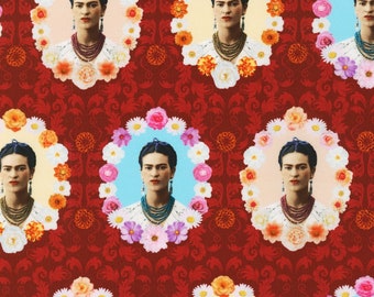 Frida Kahlo - Red - Robert Kaufman Frida Kahlo Fabric - Cotton Quilting Fabric By The Yard