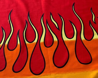 Flame Fabric - Vintage RARE Hoffman International 1992 - Large Print Flames - Fabric by the yard - BHY