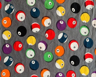 Pool Balls - Billiard Fabric - 100% Cotton Quilting Fabric - Fabric By The Yard - BHY