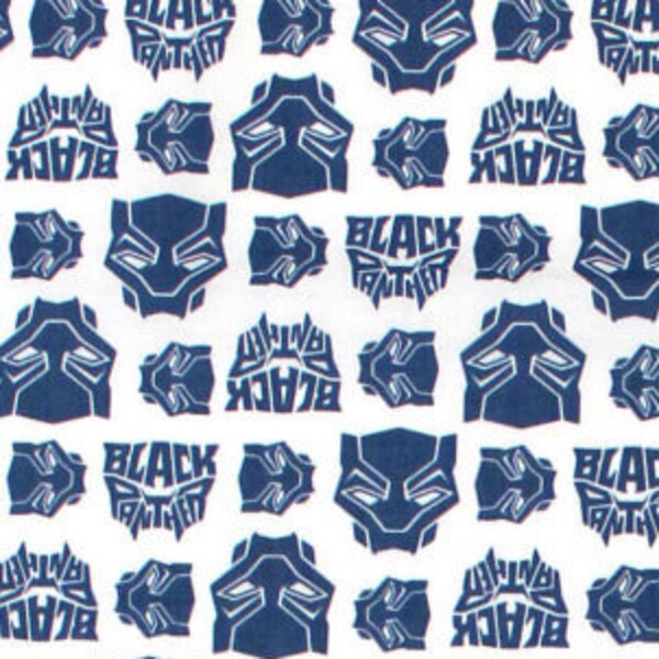 Black Panther Fabric: Logo Toss - Camelot Fabric - 100% Cotton - Fabric by the yard - BHY