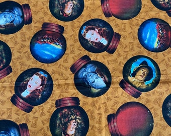 Wizard of Oz 70th Anniversary - Brown Globes - 1 Yard + 16" - RARE Out of Print from Quilting Treasures - 100% Cotton Quilting