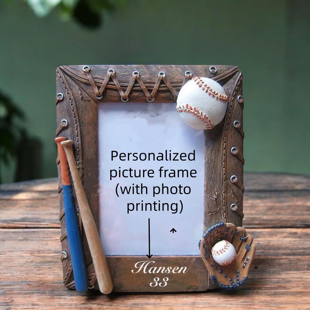 Personalized Baseball-themed Photo Frame With Custom Text & Print ...