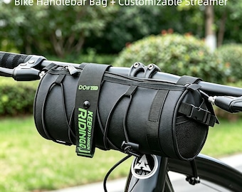 Bolsa para manillar de bicicleta, banderín personalizable, accesorio de almacenamiento para ciclismo