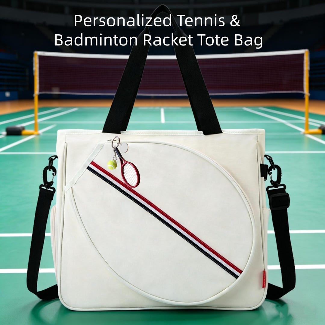 Personalized Tennis Racket Bag With Custom Name Charm – Badminton ...