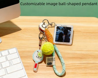 Personalized Photo Keychain: Sports Ball Pendant, Custom Picture Frame